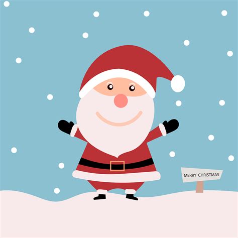 Christmas Card With Santa Claus With Snow 535655 Vector Art At Vecteezy