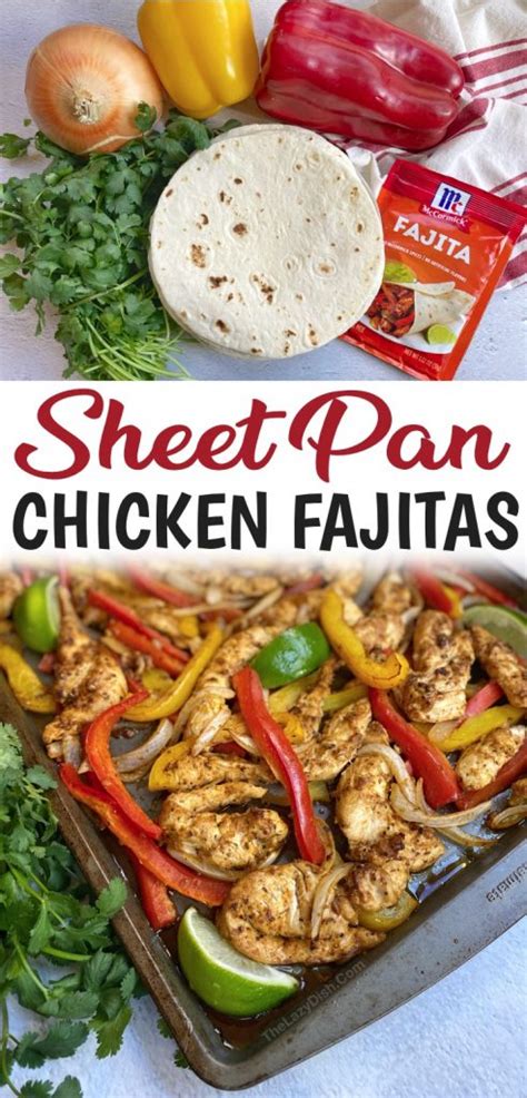 Sheet Pan Oven Baked Chicken Fajitas Easy Dinner Recipe