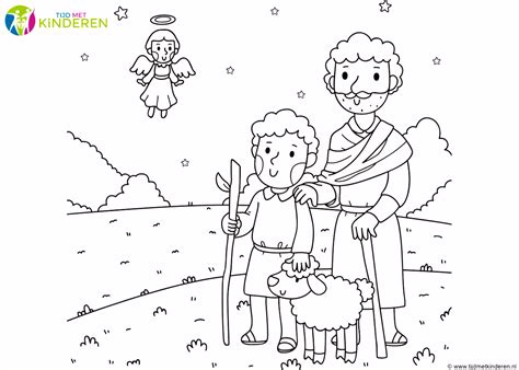 De heilige familie ontvangt het bezoek van de weinig herders en een lam kleuring en printen pagina. Kleurplaten Kerstverhaal Herders - Kerst Kleurplaten on ...
