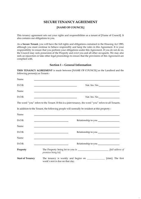 The type of agreement document that needs to be made. Tenancy agreement templates in word Format - Excel Template