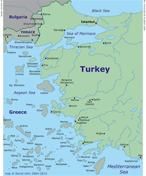Türkei Westküste Map Landkarte Der Türkei Westküste West Asien Asia