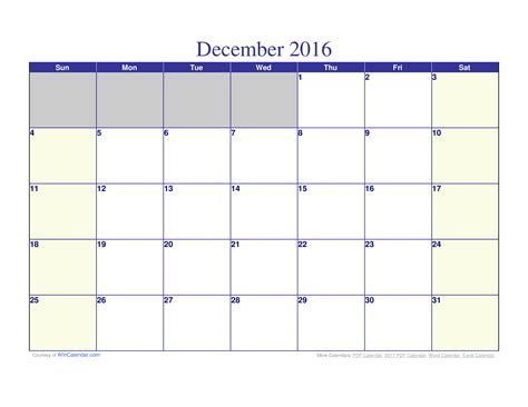 免费 Printable Calendar Monthly Template 样本文件在