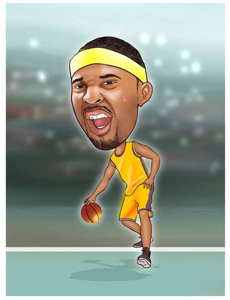 Caricaturecartoon Basketball Player Caricatureprofessional Basketball