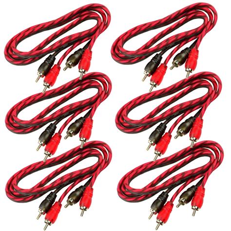 Ds18 6 Pack 3 Ft 2 Channel Twisted Premium Audio Interconnect Rca Cable