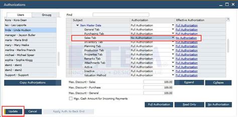 Tab Authorization In Master Data Sap Business One Indonesia Tips