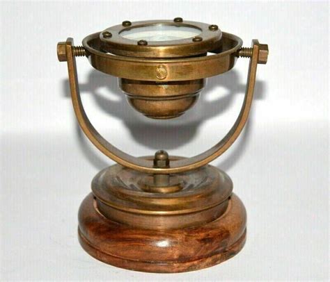 Brass Nautical Gimbal Compass Vintage Ships Binnacle Gimballed Compass