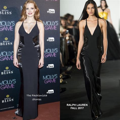 Jessica chastain looked radiant at the new york premiere of her latest movie, molly's game. Jessica Chastain in Ralph Lauren at the 'Molly's Game ...