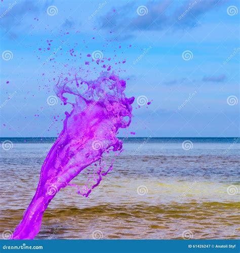 Pink Water Splash Stock Image Image Of Colour Background 61426247