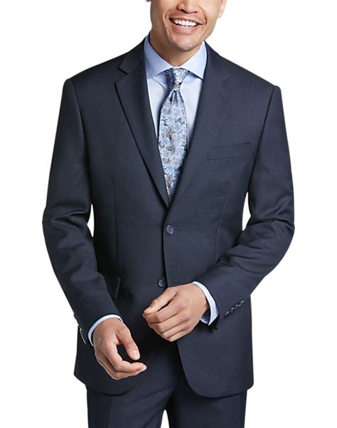 Pronto Uomo Modern Fit Suit Separates Coat Navy Sharkskin Mens