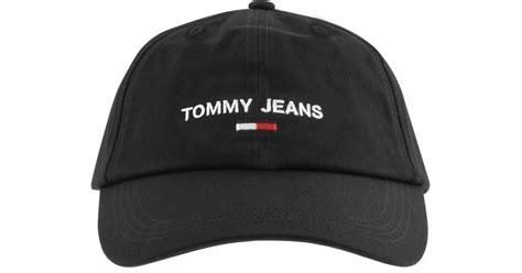 Tommy Hilfiger Denim Logo Baseball Cap In Black For Men Lyst