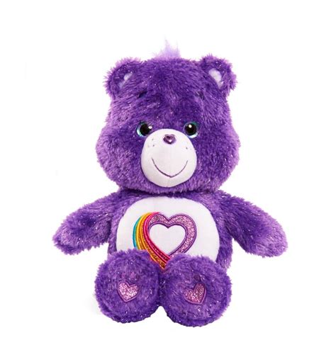 Care Bears 35th Anniversary Rainbow Heart Stuffed Bear Purple