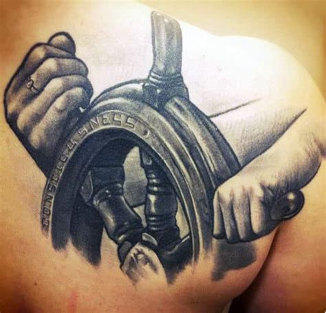 As times changed, ships soon were fitted with the wheel. 70 Ship Wheel Tattoo Designs For Men - A Meaningful Voyage