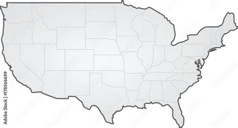 Usa States Border Map Vector Illustration Stock Vector Adobe Stock