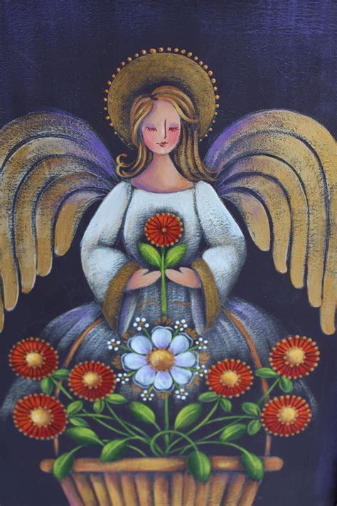 Blessed Angel 284 Kwheeler Folk Art Flowers Angel Painting Tole