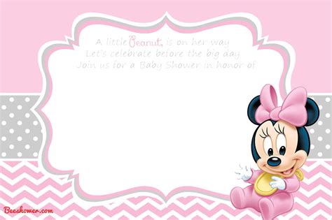This black polka dot girly minnie mouse invite printable card is great for your first baby shower or any birthday occasion for your child because you can insert a personalized photo of your lovely daughter inside the beautiful frame. NEW! FREE Printable Mickey Mouse Baby Shower Invitation ...