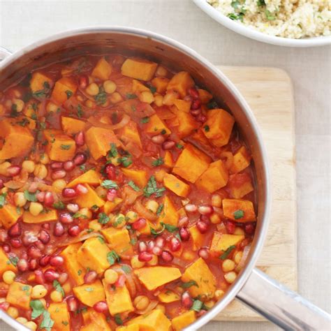 Lamb tagine with harissa couscous. Harissa, Sweet Potato and Chickpea Tagine with Lemon and ...