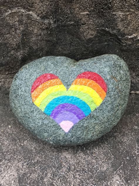 Rainbow Heart Painted Rocks Rocks And Geodes Home And Living Jan