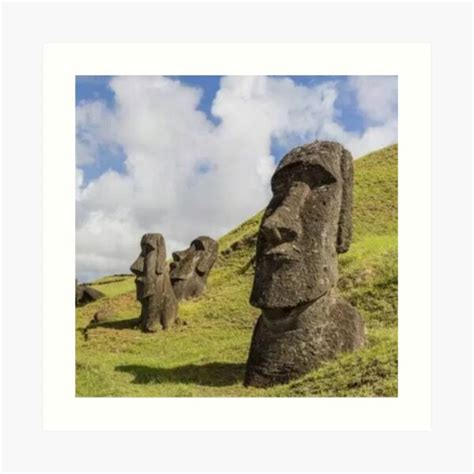 Art Print Poster Photo Landmark Moai Easter Island Silhouette Lfmp1169