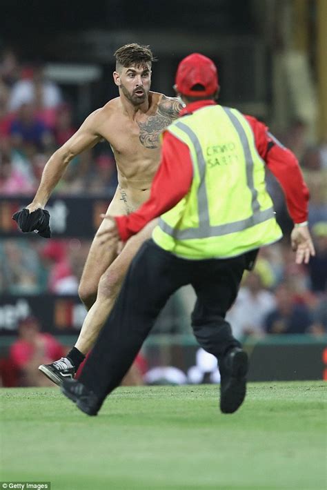 Big Bash Cricket Match Interrupted By Streakers And Run Across The