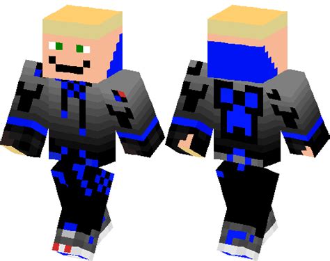 Blue Creeper Hoodie Minecraft Skin Minecraft Hub