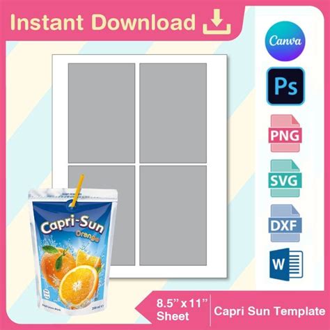 Downloadable Capri Sun Template Free