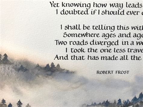 Robert Frost The Road Less Traveled Poem Print The Road Not Etsy