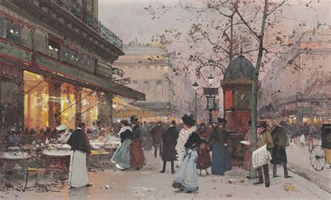 Eugène Galien Laloue French 1854 1941 Café Parisien Christies