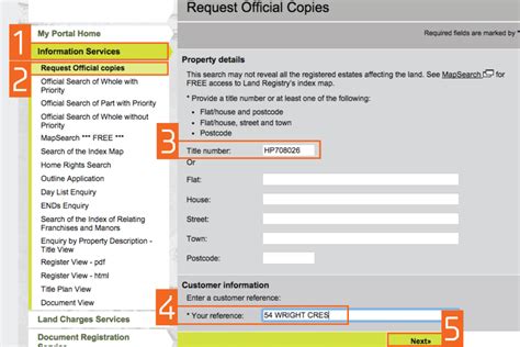 Hm Land Registry Portal How To Request Official Copies Govuk