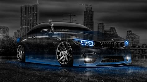 Free Download Bmw M4 Crystal City Car 2014 Blue Neon Hd Wallpapers