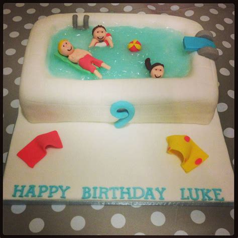 Swimming Pool Birthday Cake Pool Birthday Cakes Pool Cake Pool Birthday