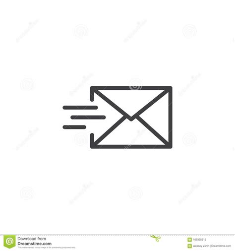 Mail Send Line Icon Stock Vector Illustration Of Outline 109395315
