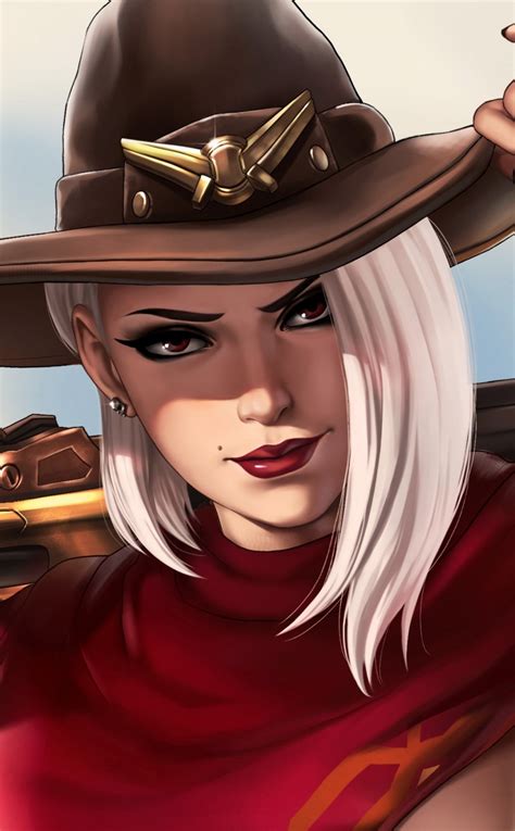 Download Wallpaper 950x1534 Artwork Fan Art Ashe Overwatch Iphone