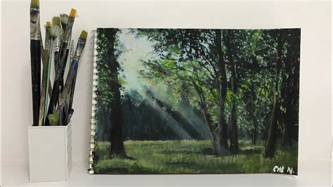 Green Forest Painting Tutorial By Cheryl Navarro Youtube