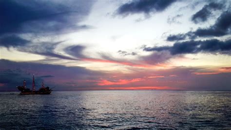 Free Picture Sky Sunset Sun Ocean Boat Sea Cloud Water Sunrise