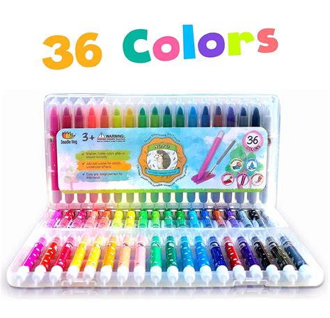 Noyo 36 Colors Gel Crayons For Toddlers 3 In 1 Washable Bolder Crayon