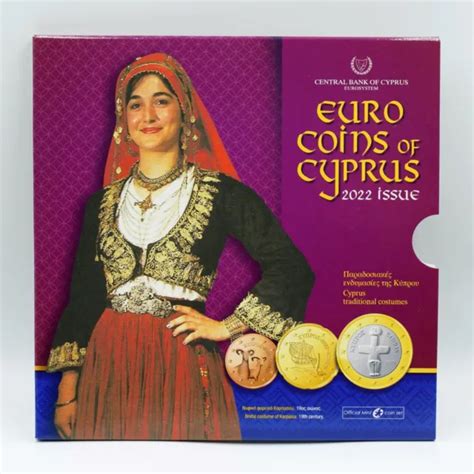 Cyprus 2022 Bu Euro Coins Set In A Three Ply Brochure 4400 Picclick