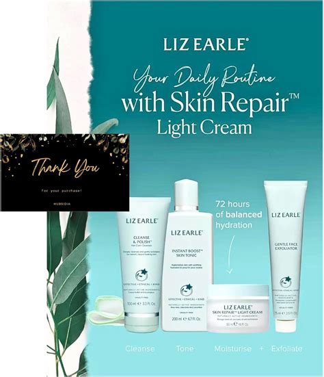 Limited Edition T Set Liz Earle Your Daily Routine With Skin Repair Light Cream With Hubsidia