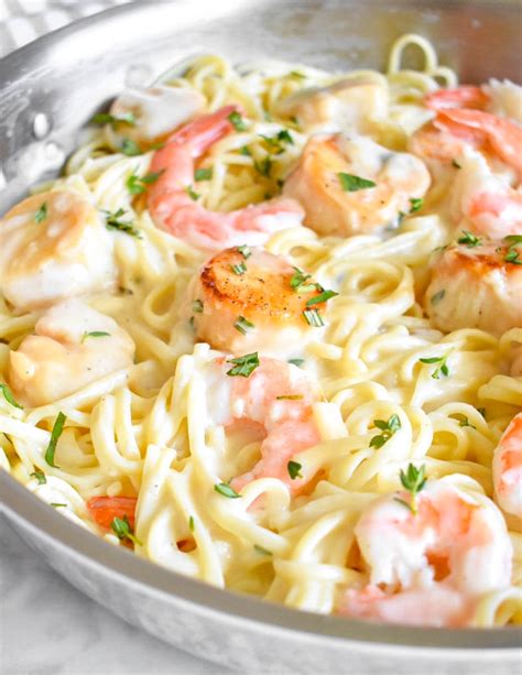 Creamy Shrimp And Scallop Pasta Recipe