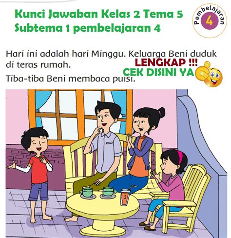 Lengkap Kunci Jawaban Tematik Kelas 2 Tema 5 Subtema 1 Pembelajaran