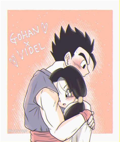 A Drawing Of Two People Hugging Each Other With The Caption Gohan And Videl