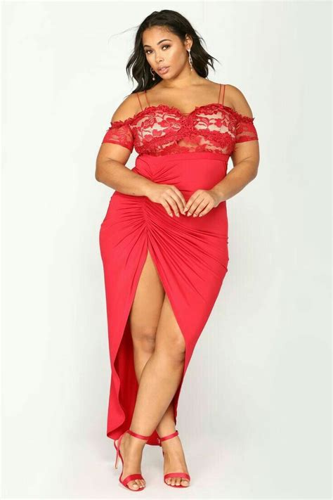 Tabria Majors Red Dress Plus Size Models Curvy Fashion