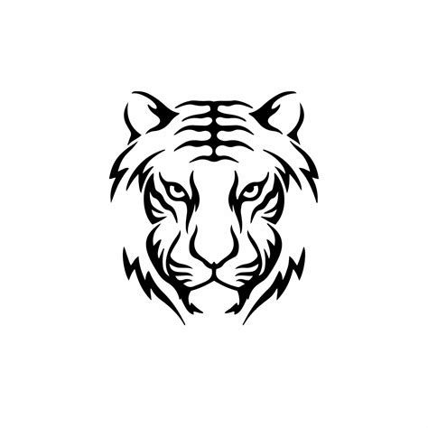 Tiger Symbol Logo Tribal Tattoo Design Stencil Vector Illustration