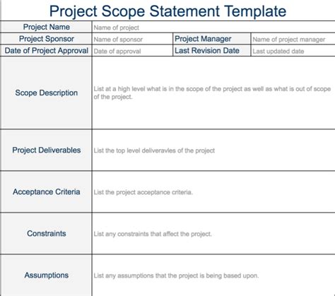 However, scope statement can be quite complicated to write. Project Scope Statement Free - Project Management Excel ...