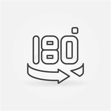 180 Degree Vector Concept Icon Or Logo In Thin Line Style Stock Vector