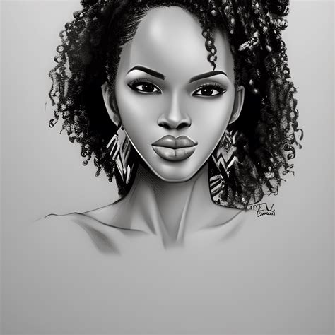Sophisticated Afro Latina Panama Woman Sketch · Creative Fabrica