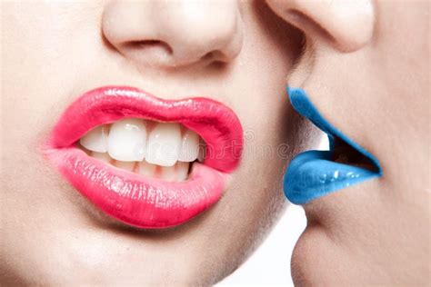 Girl Mouths Kissing Stock Image Image Of Mouth Female 17466157