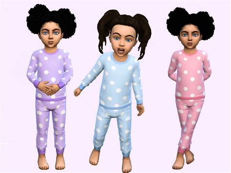 The Sims Resource Polka Dot Toddler Pjs