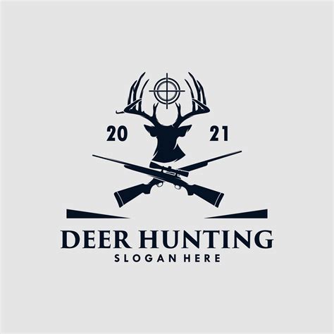 Deer Hunting Logo Design Template 11223758 Vector Art At Vecteezy