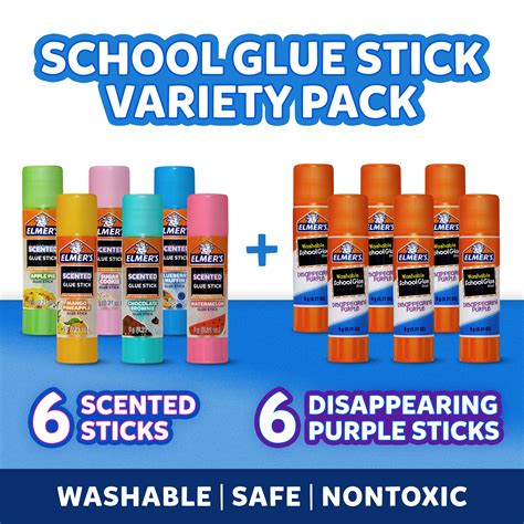 Elmers Scented Glue Sticks Variety Pack Includes Disappearing Purple