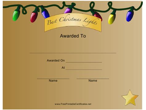 Just edit the happy holidays! or happy birthday! line at the top. Best Christmas Lights Award Certificate Template Download Printable PDF | Templateroller